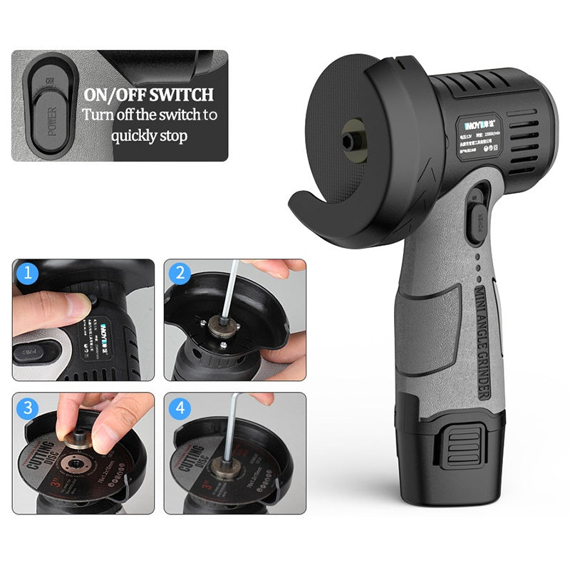 Angle Grinder Cordless Power Tool Compact Cutting Machine