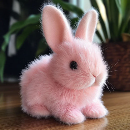 Stuffed Bunny Interactive Plush Toy with Sound and Hopping Action