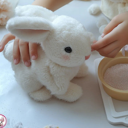 Stuffed Bunny Interactive Plush Toy with Sound and Hopping Action