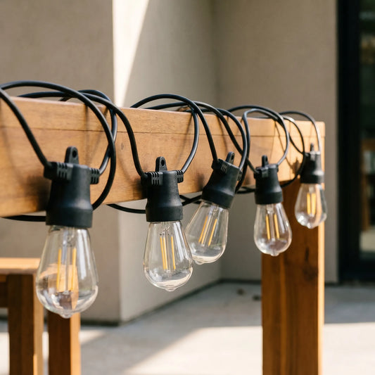 String Lights Solar Edison Outdoor Patio Lighting