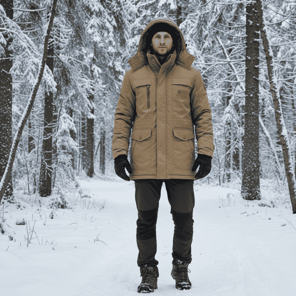 Winter Jacket Men's Fleece Lined Windproof Hooded Parka Coat