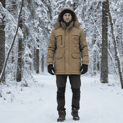 Winter Jacket Men's Fleece Lined Windproof Hooded Parka Coat