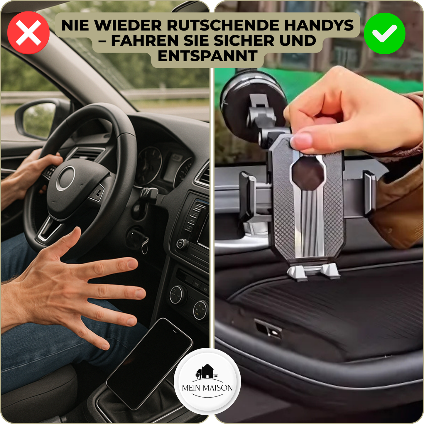Phone Mount Car Holder Adjustable Dashboard Windshield Stand