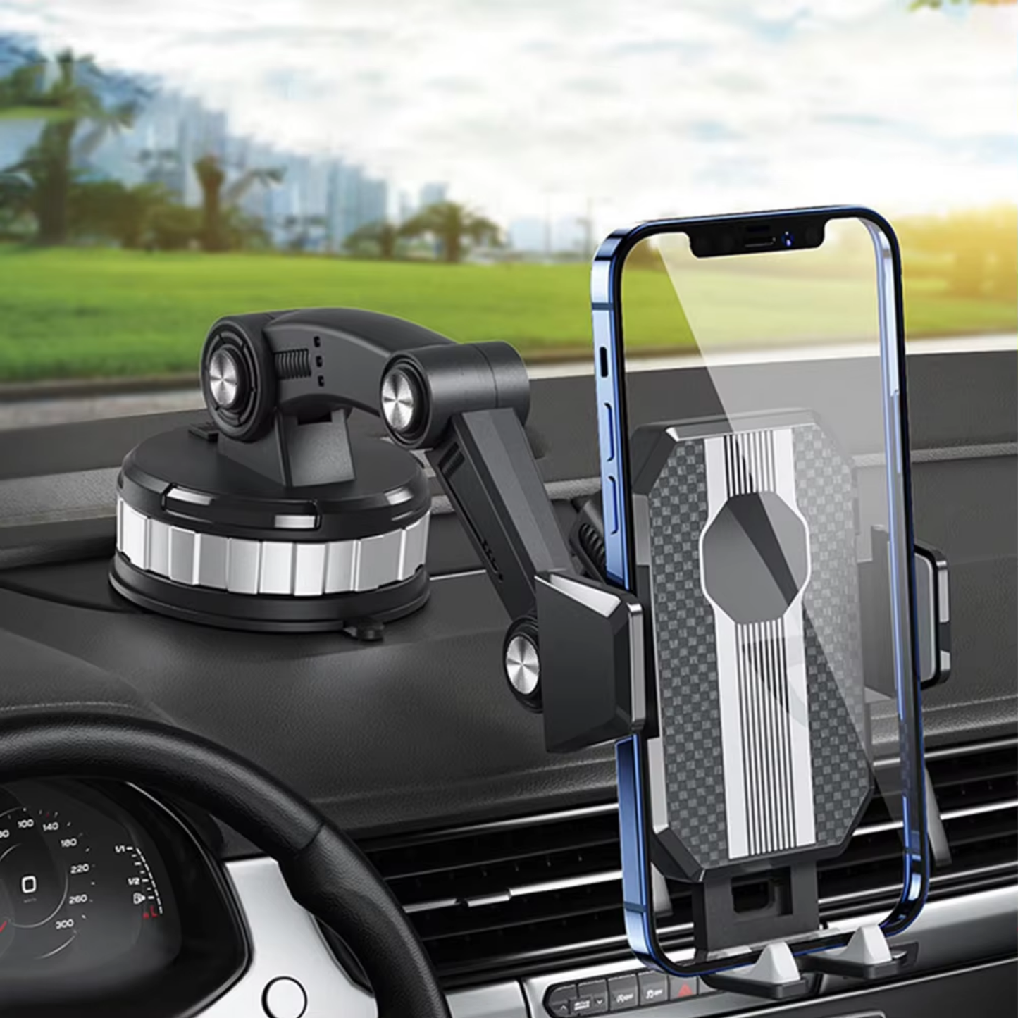 Phone Mount Car Holder Adjustable Dashboard Windshield Stand
