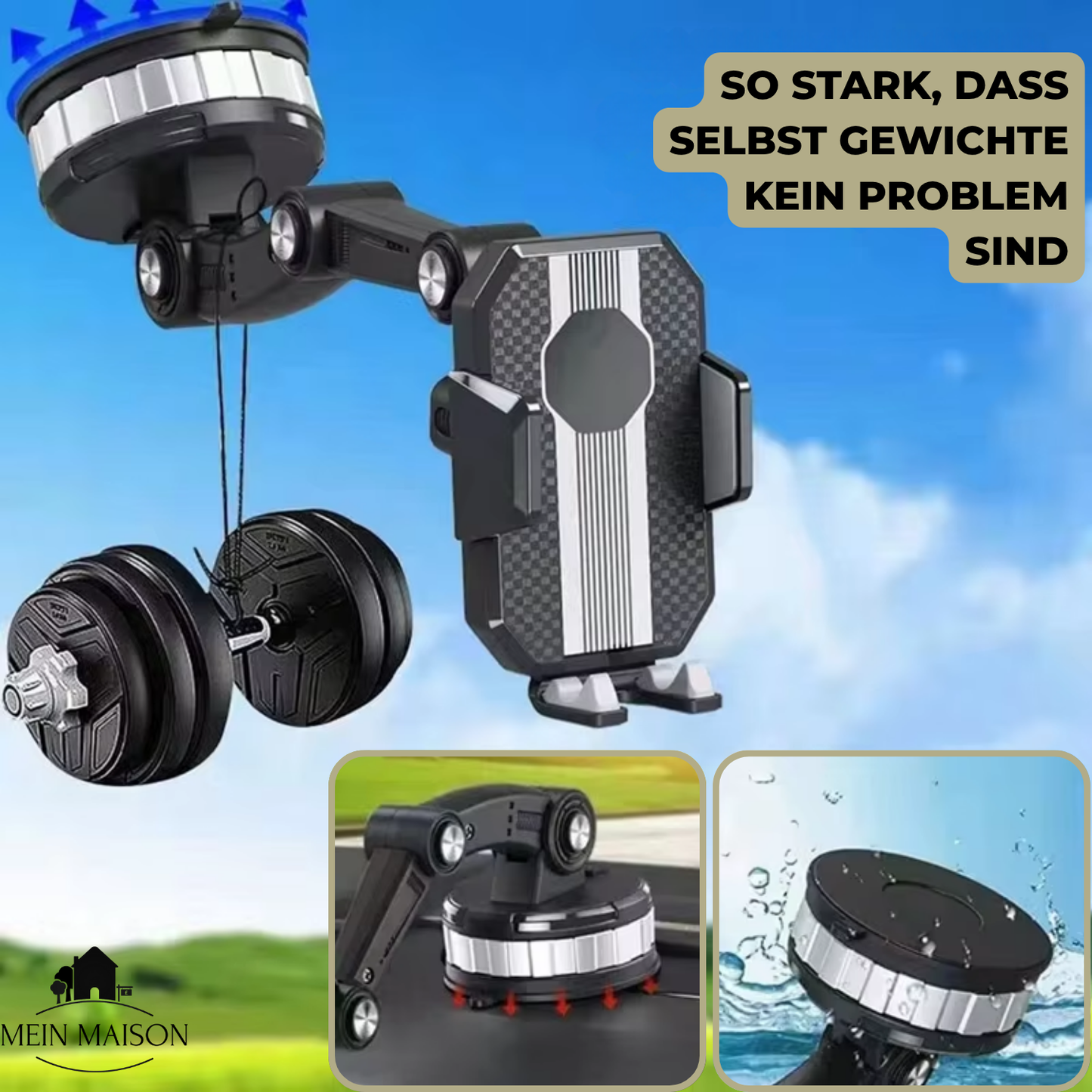 Phone Mount Car Holder Adjustable Dashboard Windshield Stand