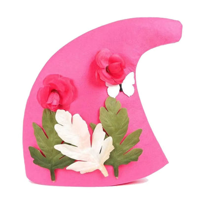 Witch Hat for Women Felt Halloween Costume Hat with Flower Decoration