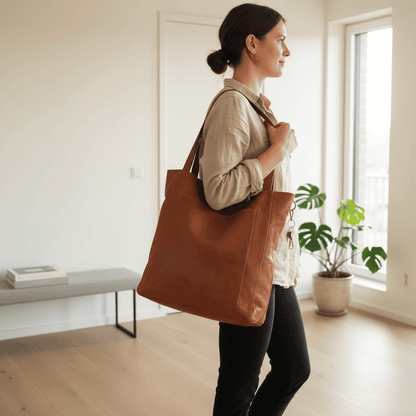 Shoulder Bag Leather Large Capacity Adjustable Strap Tote Bag