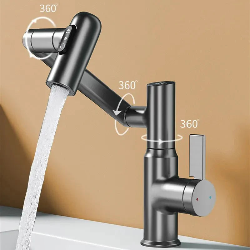 Kitchen Faucet Pull Down 360 Degree LED Temperature Faucet