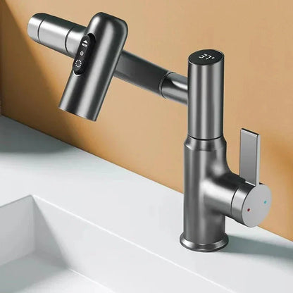 Kitchen Faucet Pull Down 360 Degree LED Temperature Faucet