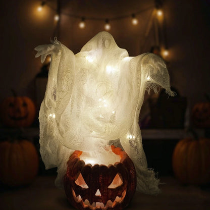 Light Up Pumpkin Ghost Decor Mini Halloween Table Decoration with LED