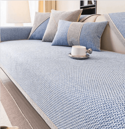 Sofa Cover Cotton Linen Quilted Non Slip Furniture Protector
