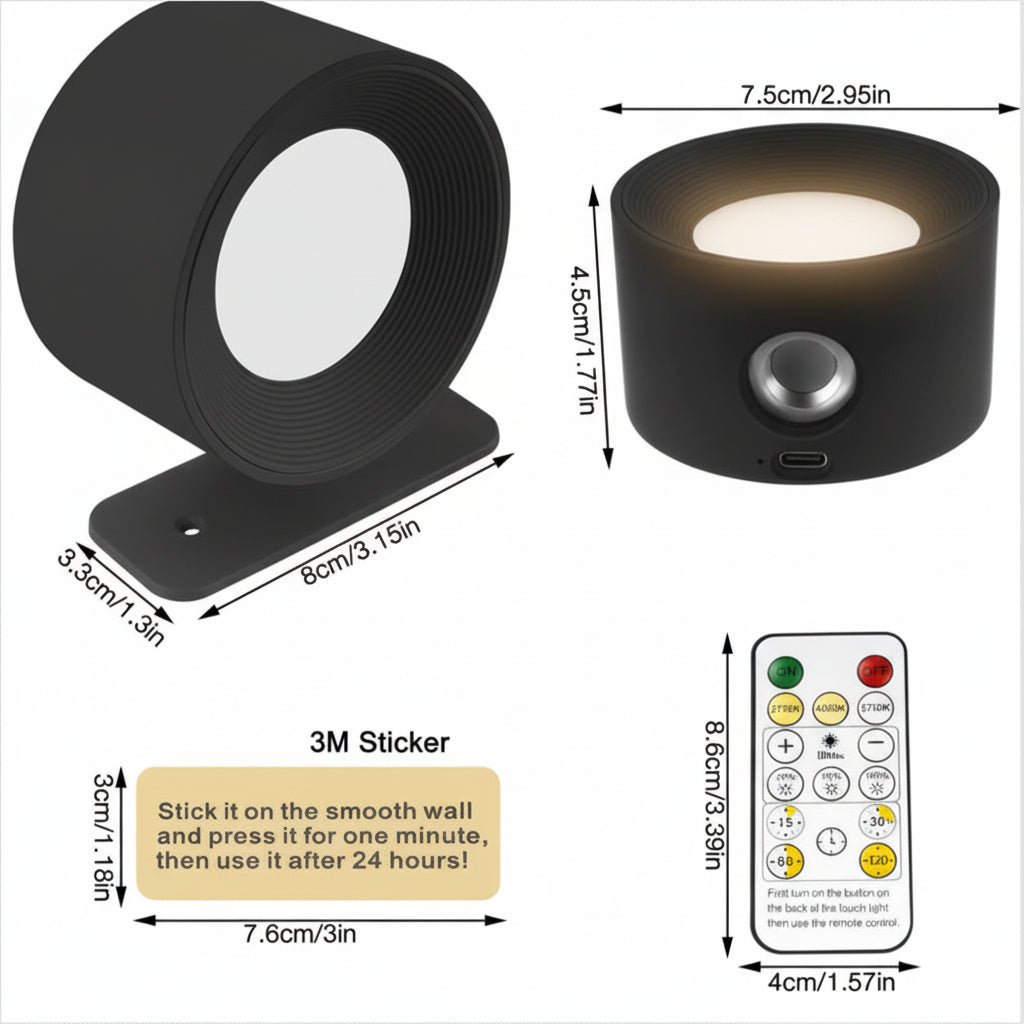 LED Wall Light Wireless Rechargeable Modern Indoor Sconce
