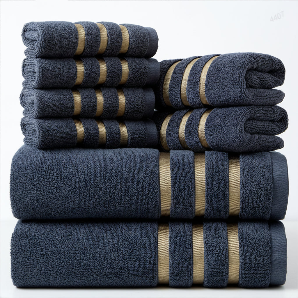 Bath Towels Set of 8 Soft Absorbent Bathroom Towel Washcloths