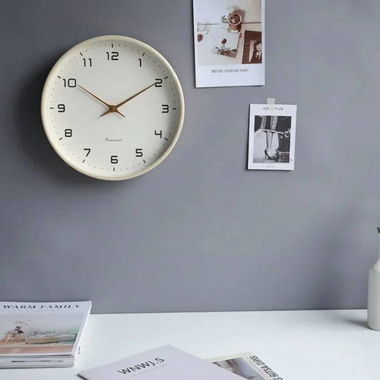 Wall Clock Wooden Scandinavian Minimalist Silent Quartz Clock