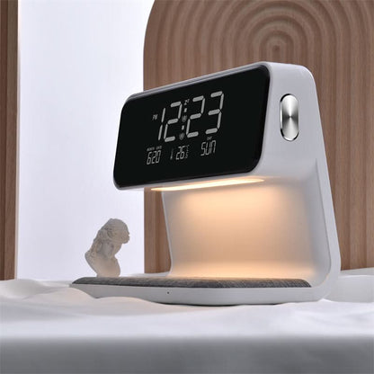 Table Lamp Wireless Charger LED Alarm Clock Station