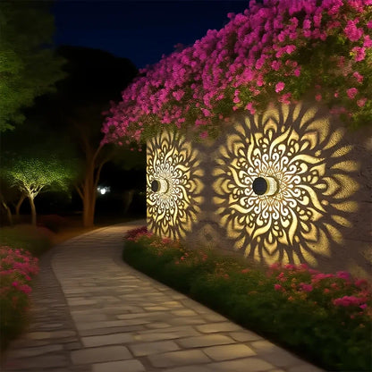 Solar Lantern Outdoor Decorative Garden Light Flower Pattern