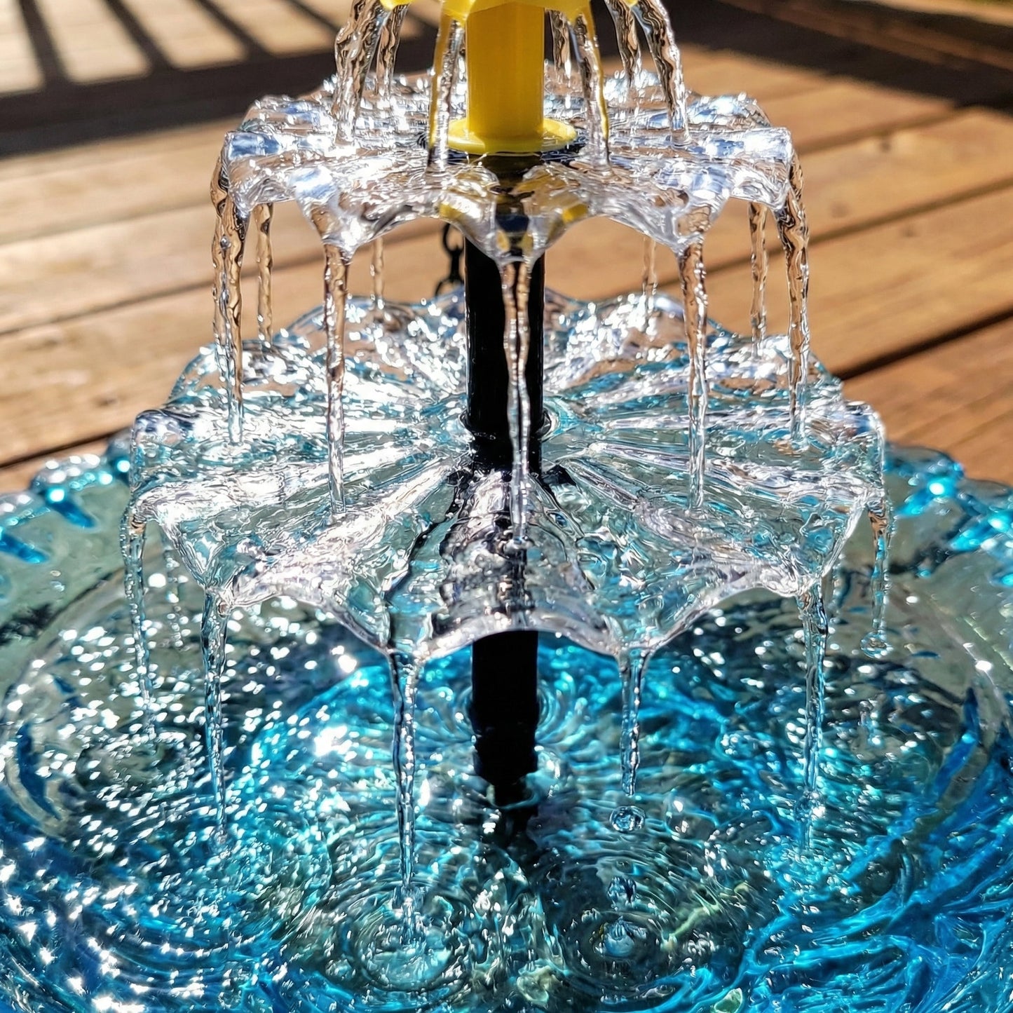 Bird Bath Solar Fountain Hanging Glass Bowl for Garden Outdoor