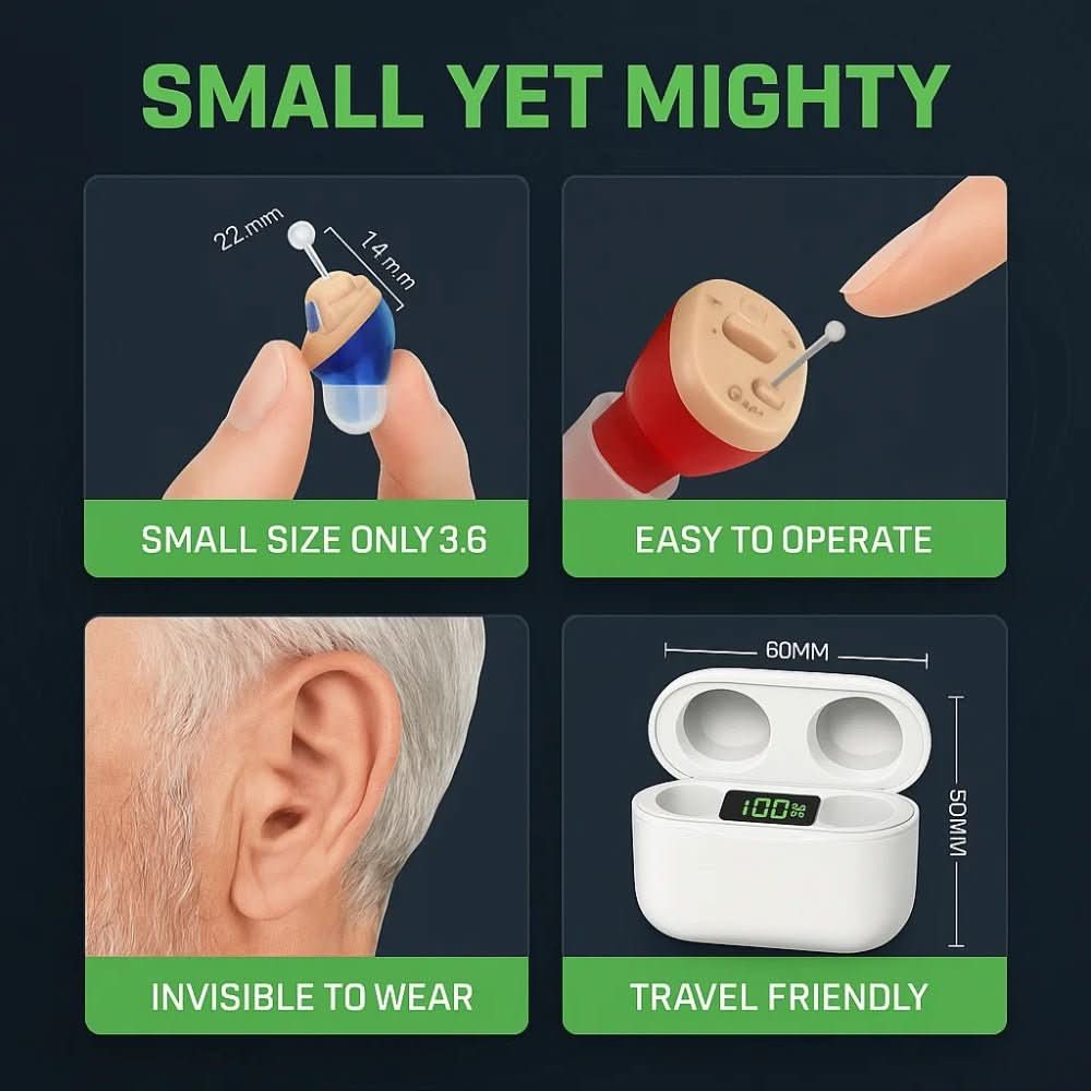 Hearing Aids In-Ear Rechargeable Discreet Sound Amplifier