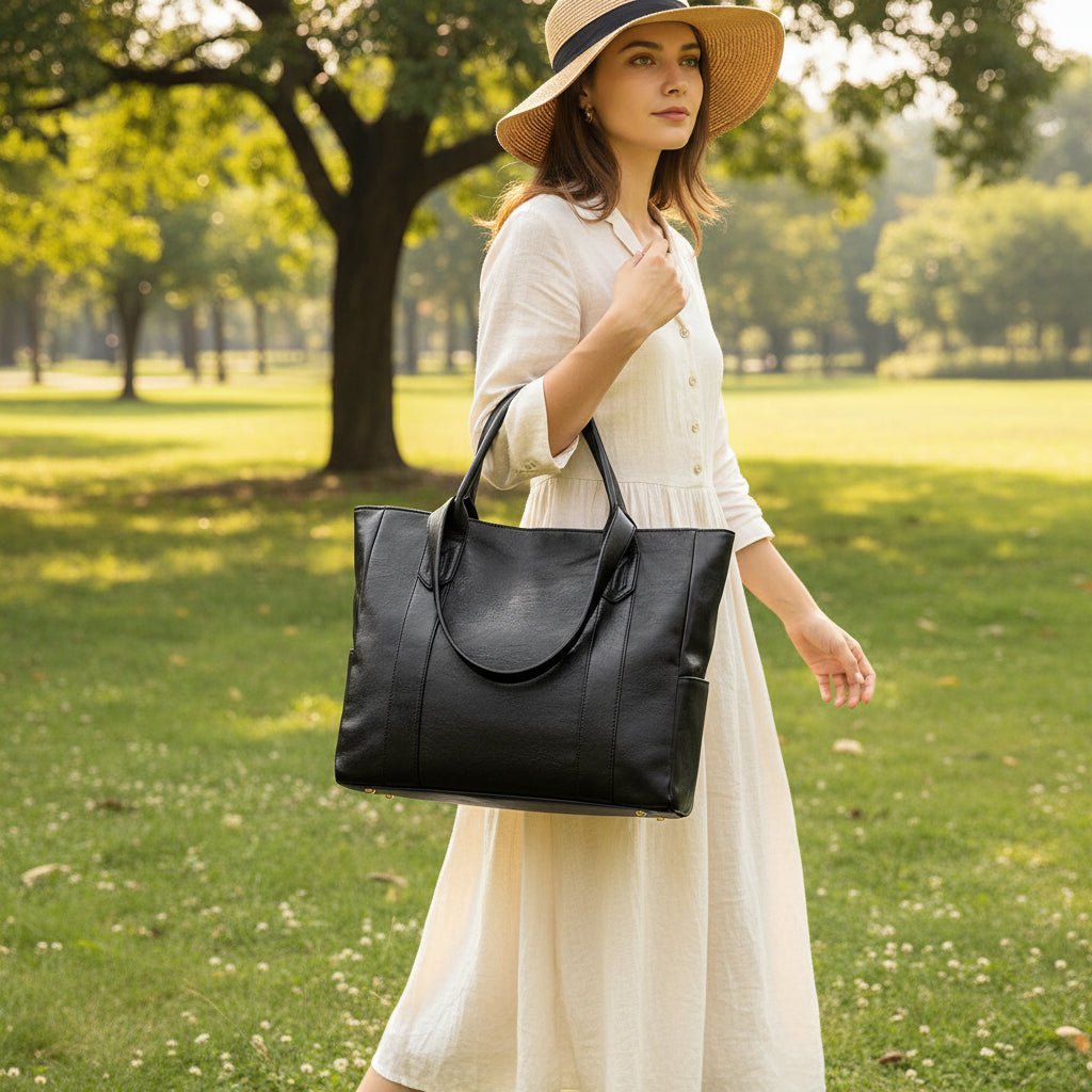 Shoulder Bag Leather Vintage PU Leather Zip Handbag