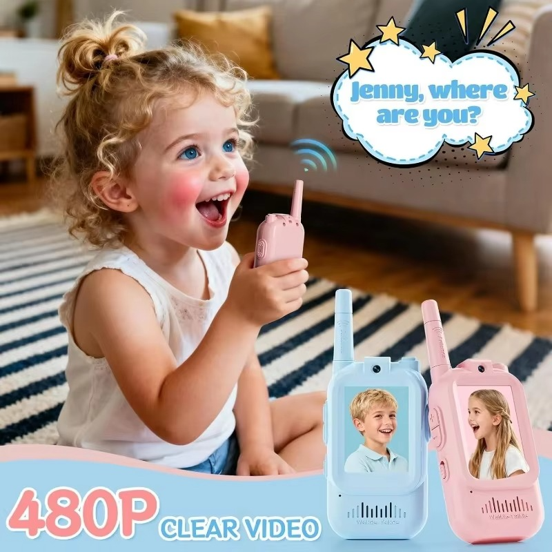 Walkie Talkies for Kids with Video Screen USB Rechargeable 2 Pack