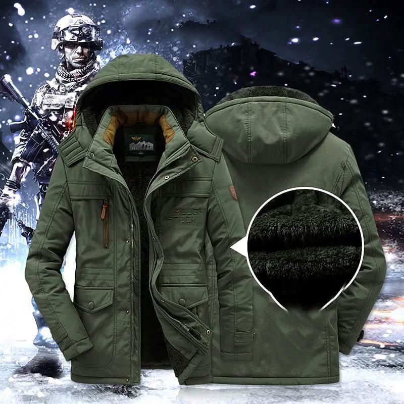 Winter Jacket Men's Fleece Lined Windproof Hooded Parka Coat