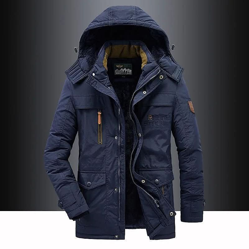 Winter Jacket Men's Fleece Lined Windproof Hooded Parka Coat