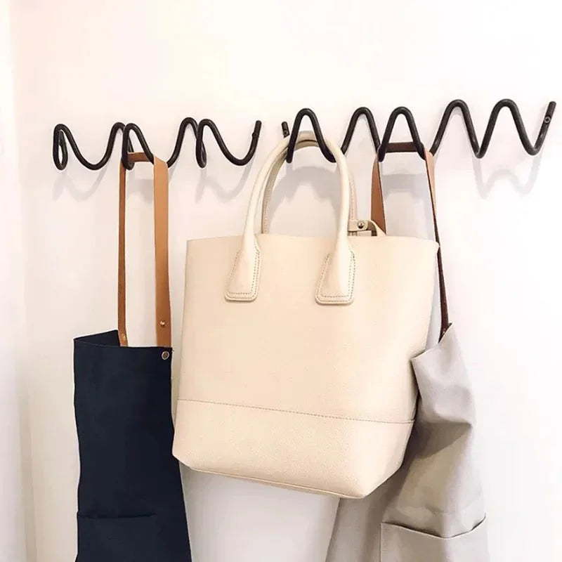 Coat Rack Modern Wave Wall Mounted Entryway Organizer