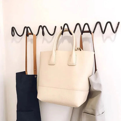 Coat Rack Modern Wave Wall Mounted Entryway Organizer