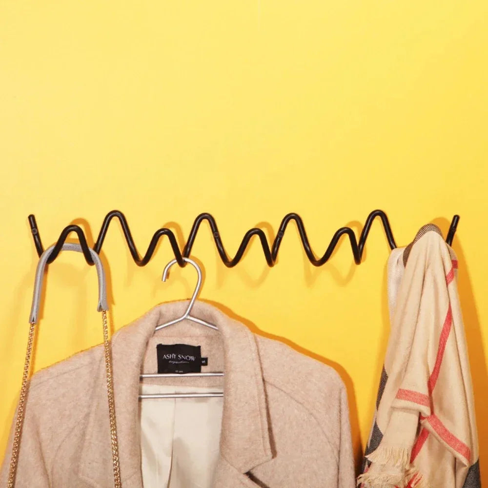 Coat Rack Modern Wave Wall Mounted Entryway Organizer