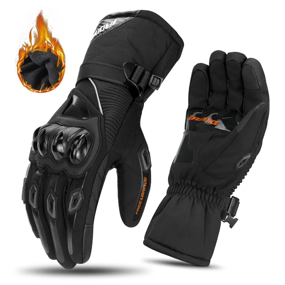 Winter Motorcycle Gloves Water Resistant Thermal with Knuckle Guard