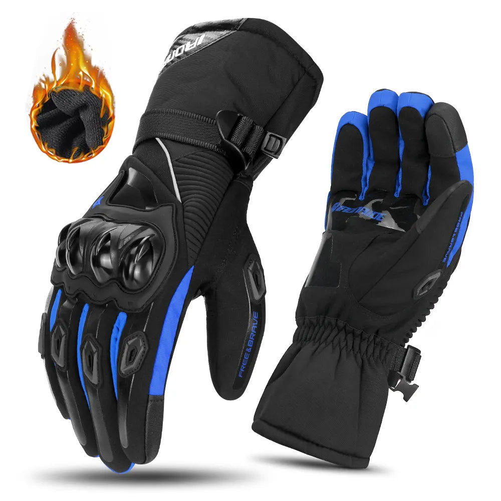 Winter Motorcycle Gloves Water Resistant Thermal with Knuckle Guard