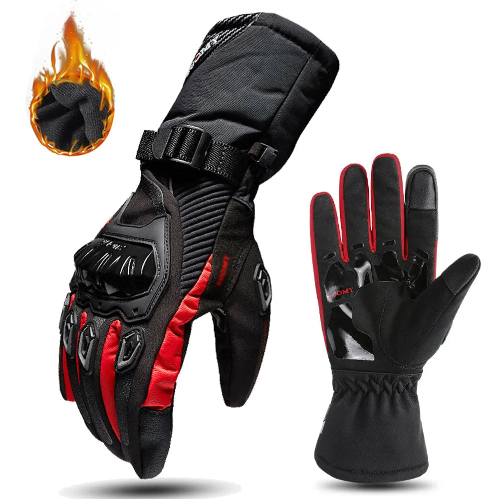 Winter Motorcycle Gloves Water Resistant Thermal with Knuckle Guard
