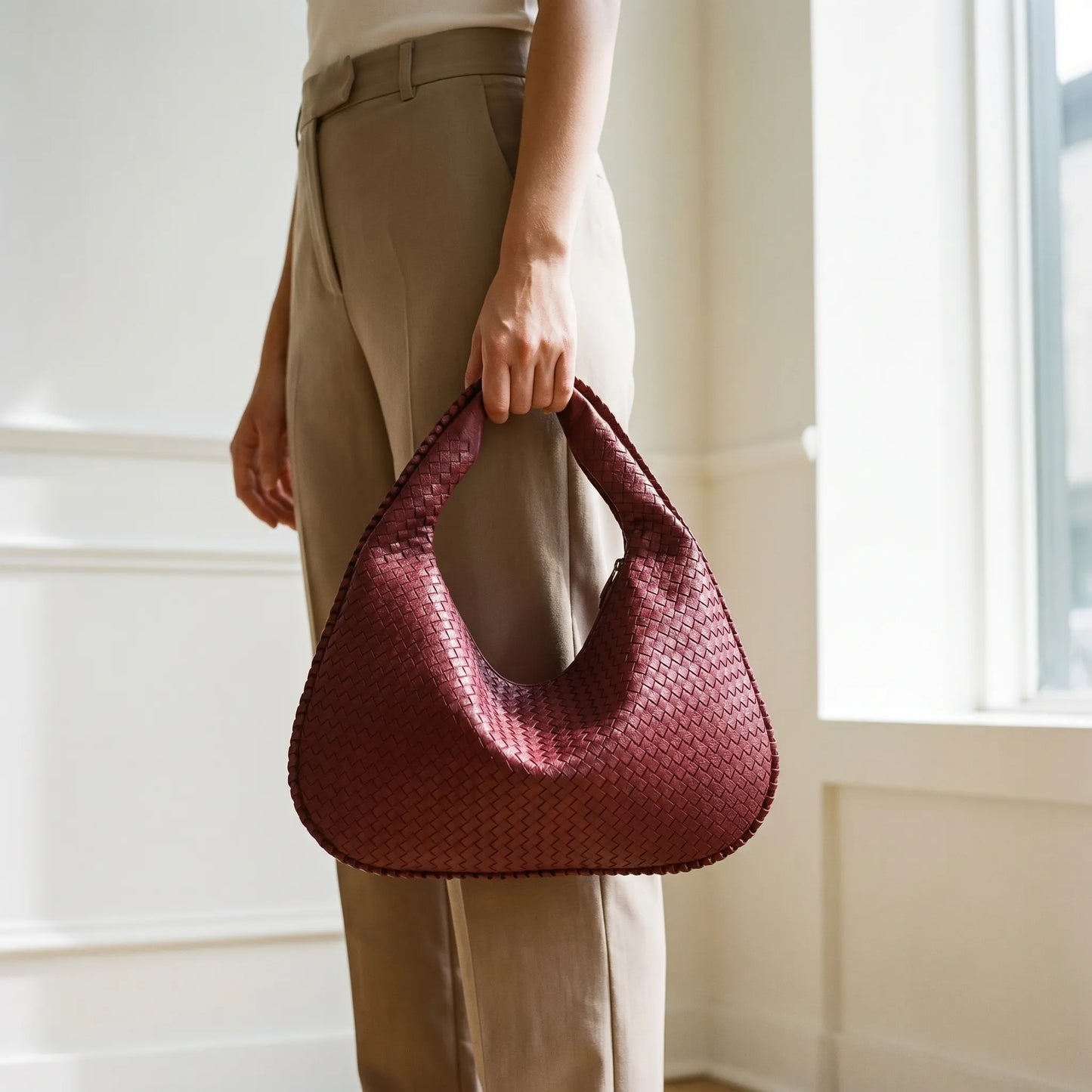 Shoulder Bag Woven Hobo Tote for Work and Everyday Carry