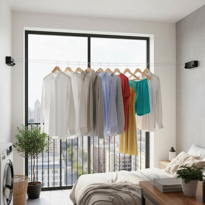 Retractable Clothesline Wall Mounted 4M Stainless Steel Laundry Line