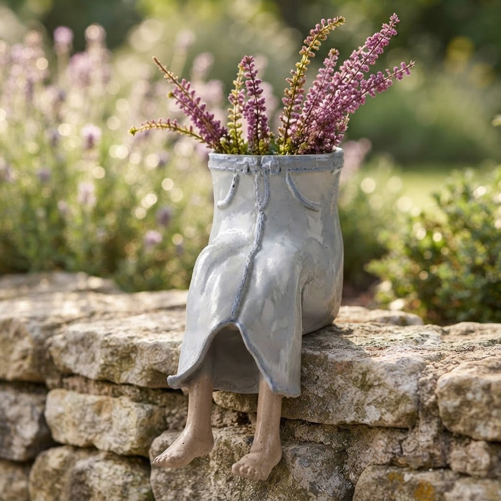 Succulent Pot Funny Planter with Dangling Legs Cute Shelf Sitter Gift