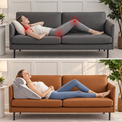 Wedge Pillow Adjustable Memory Foam Bed Reading Pillow with Neck Roll