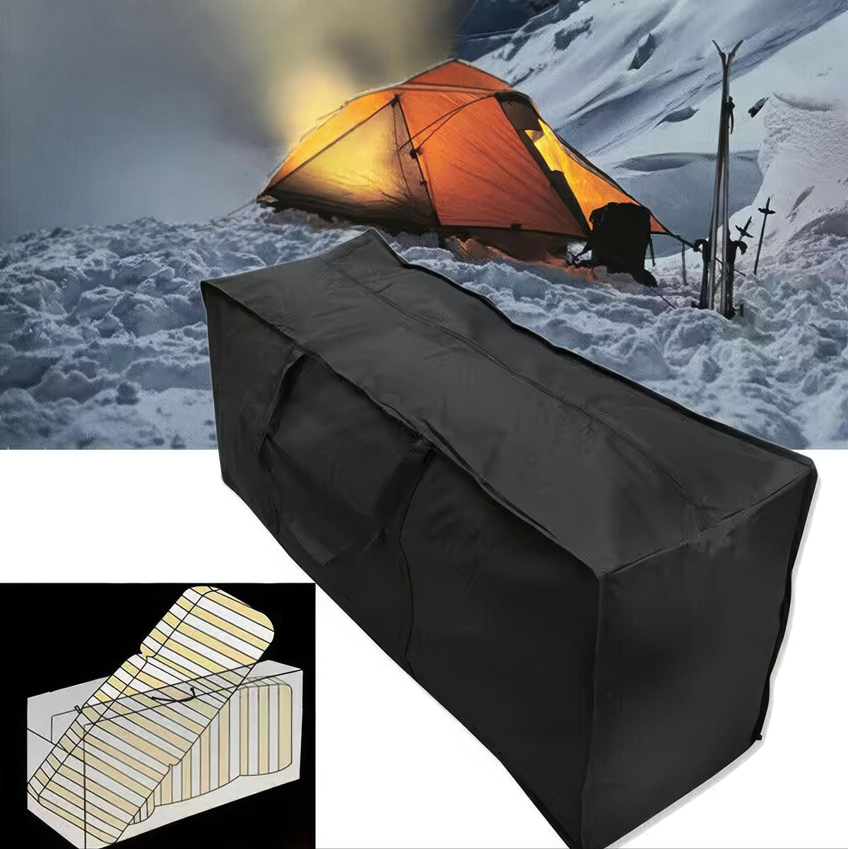 Patio Cushion Storage Bag Heavy Duty Water Resistant with Handles