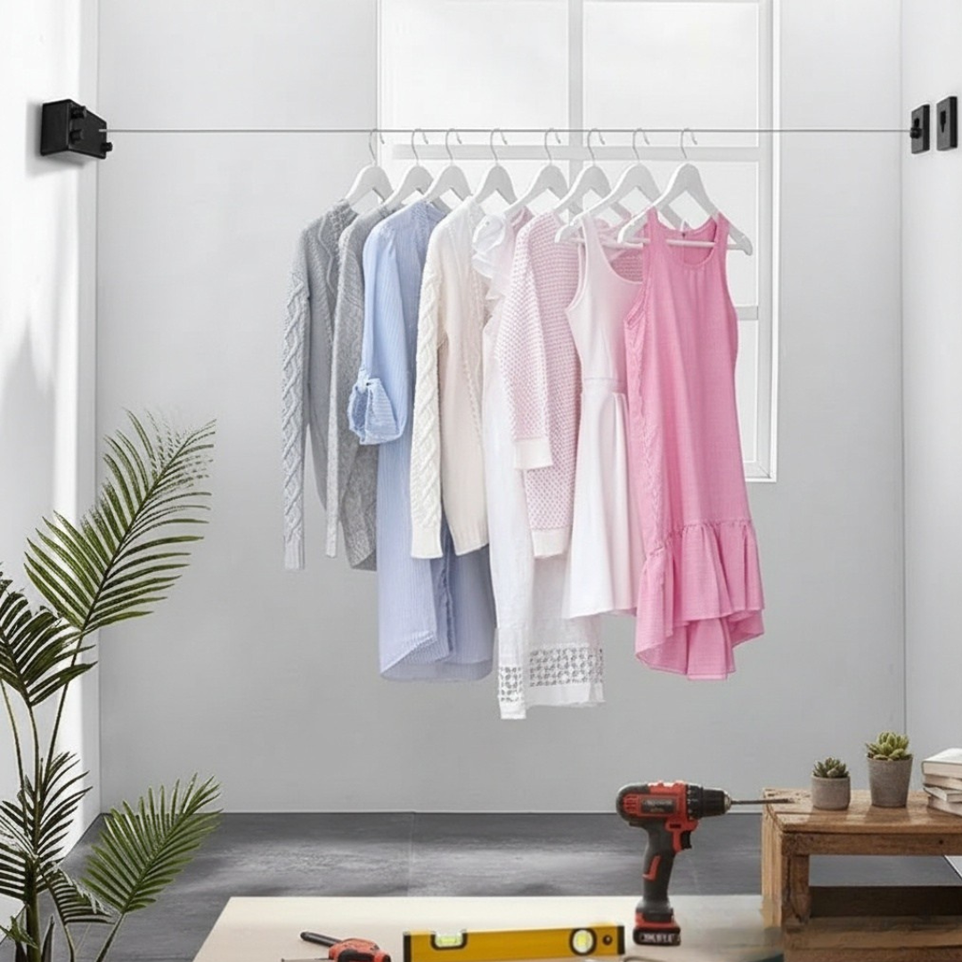 Retractable Clothesline Wall Mounted 4M Stainless Steel Laundry Line