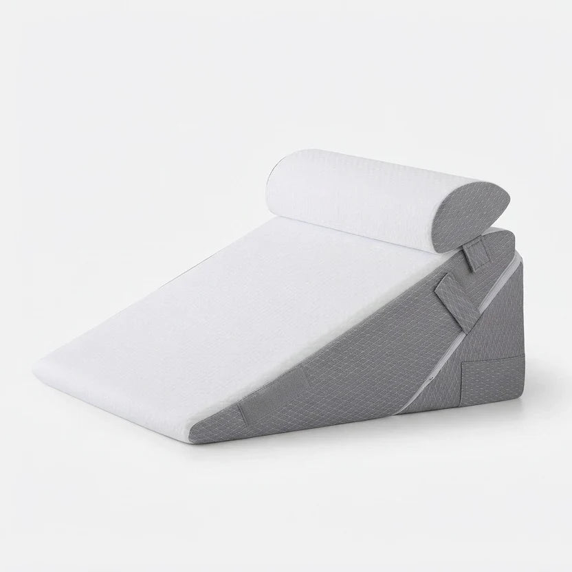 Wedge Pillow Adjustable Memory Foam Bed Reading Pillow with Neck Roll