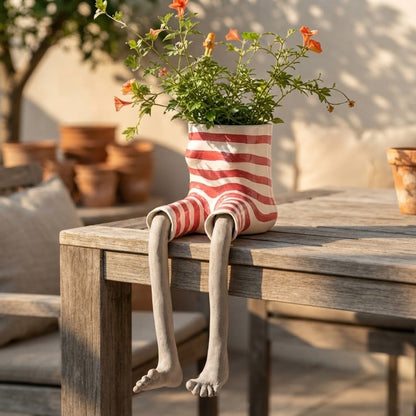 Succulent Pot Funny Planter with Dangling Legs Cute Shelf Sitter Gift