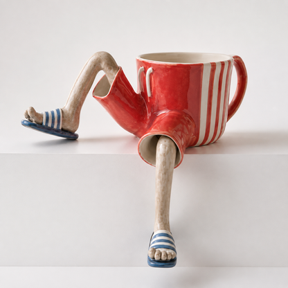 Succulent Pot Funny Planter with Dangling Legs Cute Shelf Sitter Gift