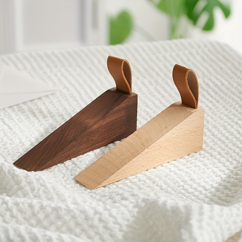Door Stop Wooden Wedge Non Slip Floor Protector