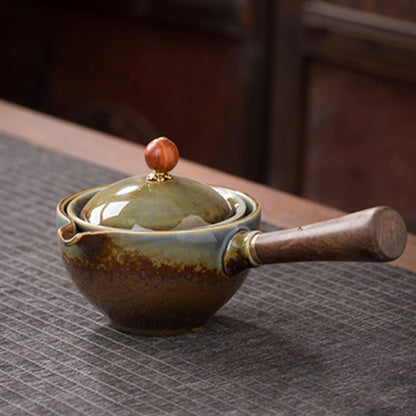 Ceramic Rotating Japanese Tea Pot Set with Infuser