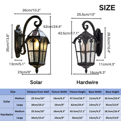 Outdoor Vintage Solar Wall Light with Remote Control