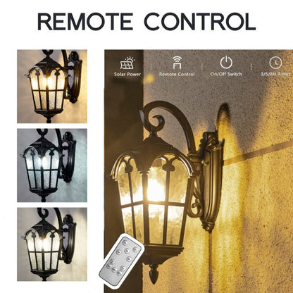Outdoor Vintage Solar Wall Light with Remote Control