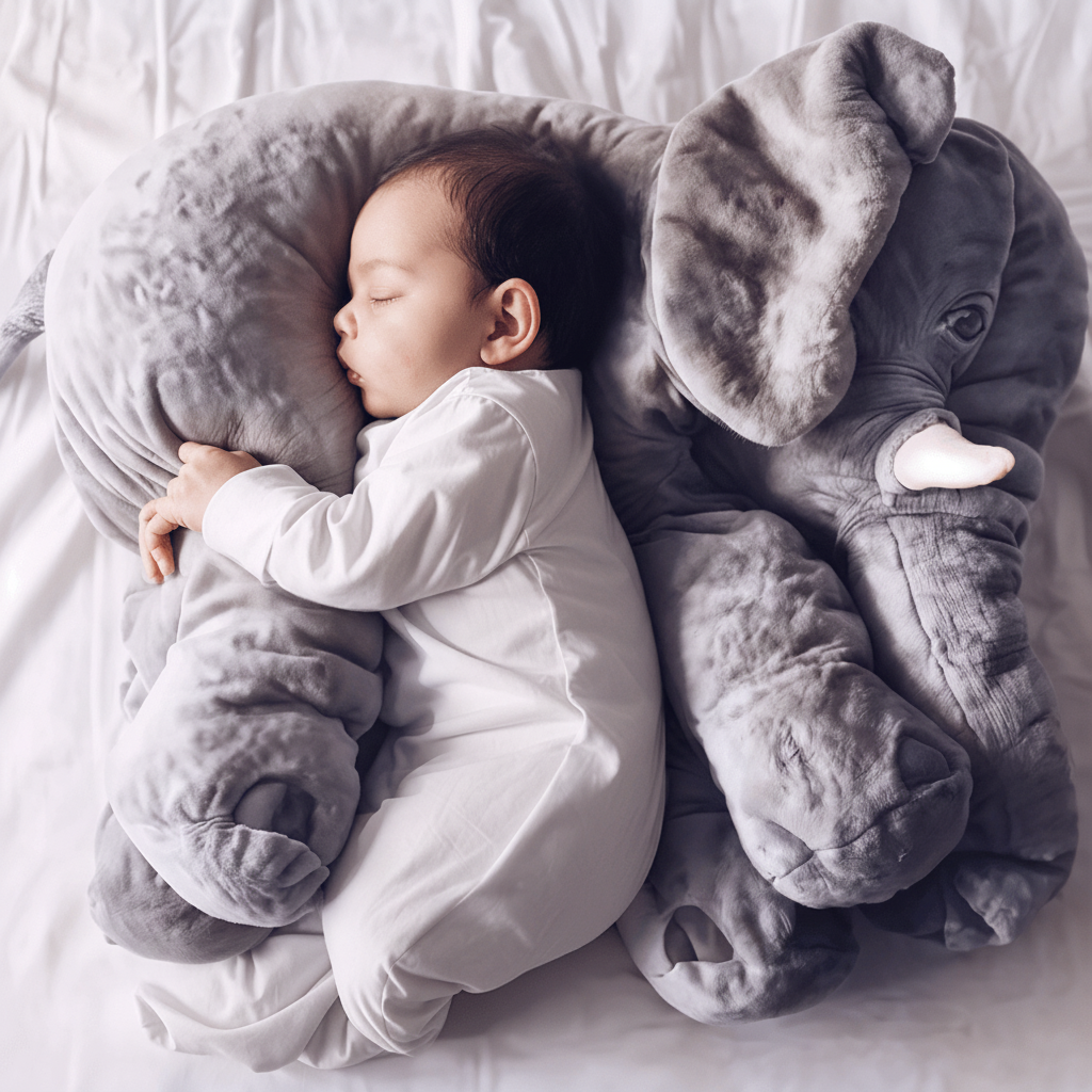 Stuffed Elephant Plush Pillow Soft Cuddly Kids Toy