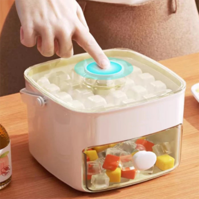 Ice Cube Tray Stackable Silicone Ice Maker Mold with Lid Leak Proof