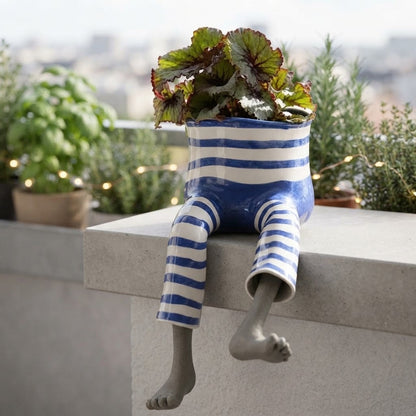 Succulent Pot Funny Planter with Dangling Legs Cute Shelf Sitter Gift