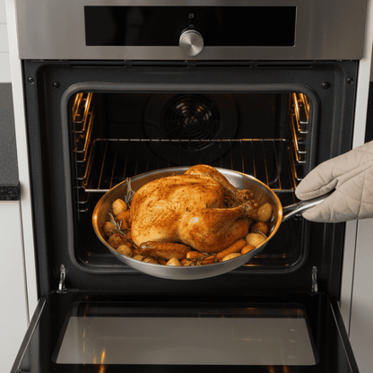 Frying Pan Stainless Steel Skillet Uncoated Induction Cookware