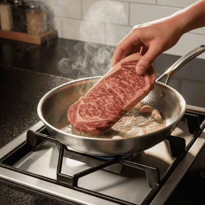 Frying Pan Stainless Steel Skillet Uncoated Induction Cookware